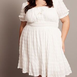 NWT You + All Check Mini Dress White US Size 14